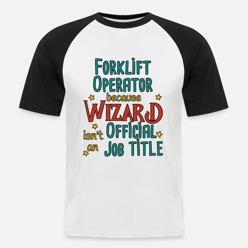 Forklift Operator Wizard - Männer Baseball-T-Shirt - Weiß/Schwarz
