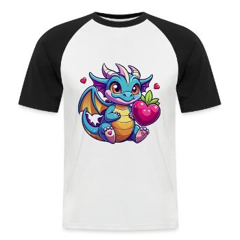 Colorful Dragon - Men's Baseball T-Shirt - white/black - Front - Nik (191cm)