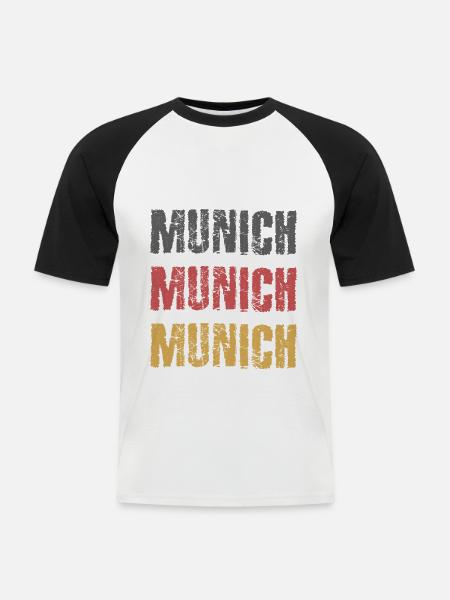 MÜNCHEN MUNICH Deutschland Stadt Städtetrip - Männer Baseball-T-Shirt - Weiß/Schwarz