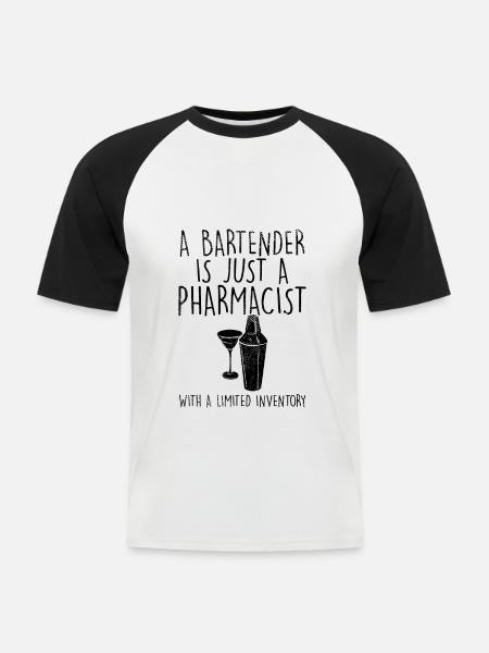 Bartender - Men's Baseball T-Shirt - white/black