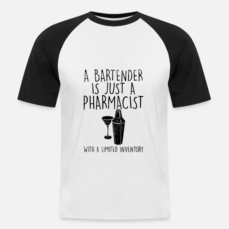 Bartender - Men's Baseball T-Shirt - white/black