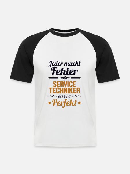 Servicetechniker sind Perfekt Techniker - Männer Baseball-T-Shirt - Weiß/Schwarz