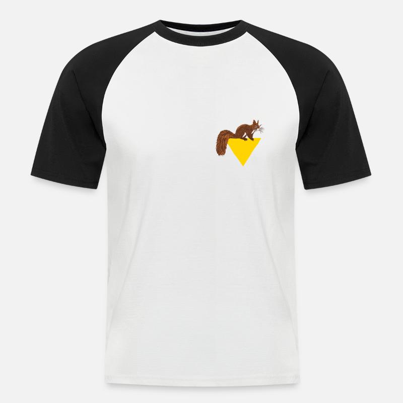 Squirrel Logo Emblem Grauhörnchen Squirrel - Männer Baseball-T-Shirt - Weiß/Schwarz