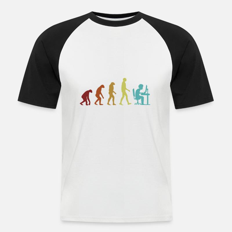 Programmer Evolution Softwareingenieur Coder - Männer Baseball-T-Shirt - Weiß/Schwarz