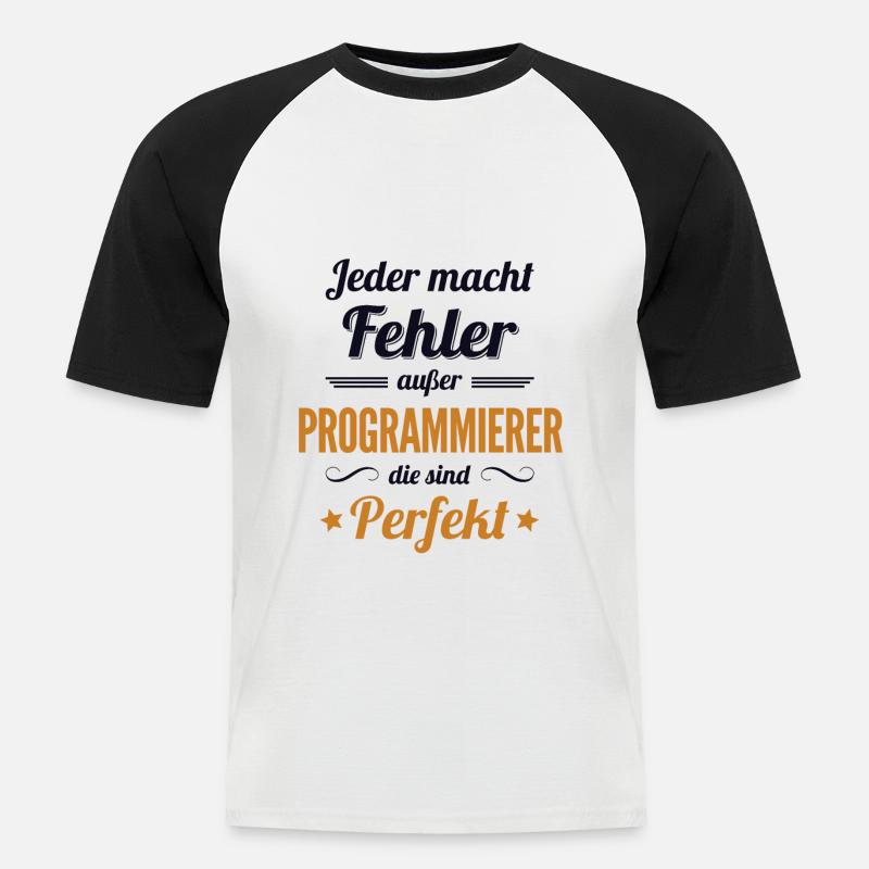 Programmierer sind Perfekt Developer Coder - Männer Baseball-T-Shirt - Weiß/Schwarz