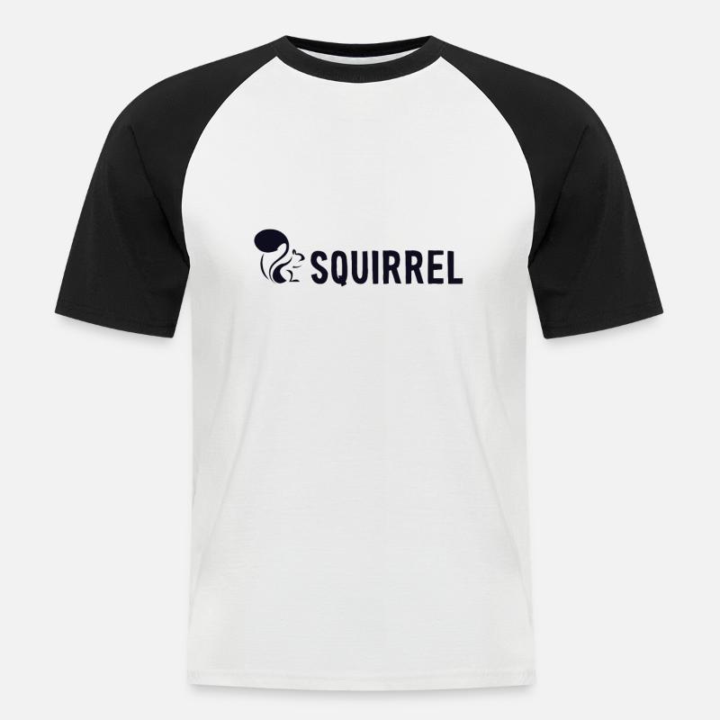 Squirrel Fuchshörnchen Grauhörnchen Squirrel - Männer Baseball-T-Shirt - Weiß/Schwarz