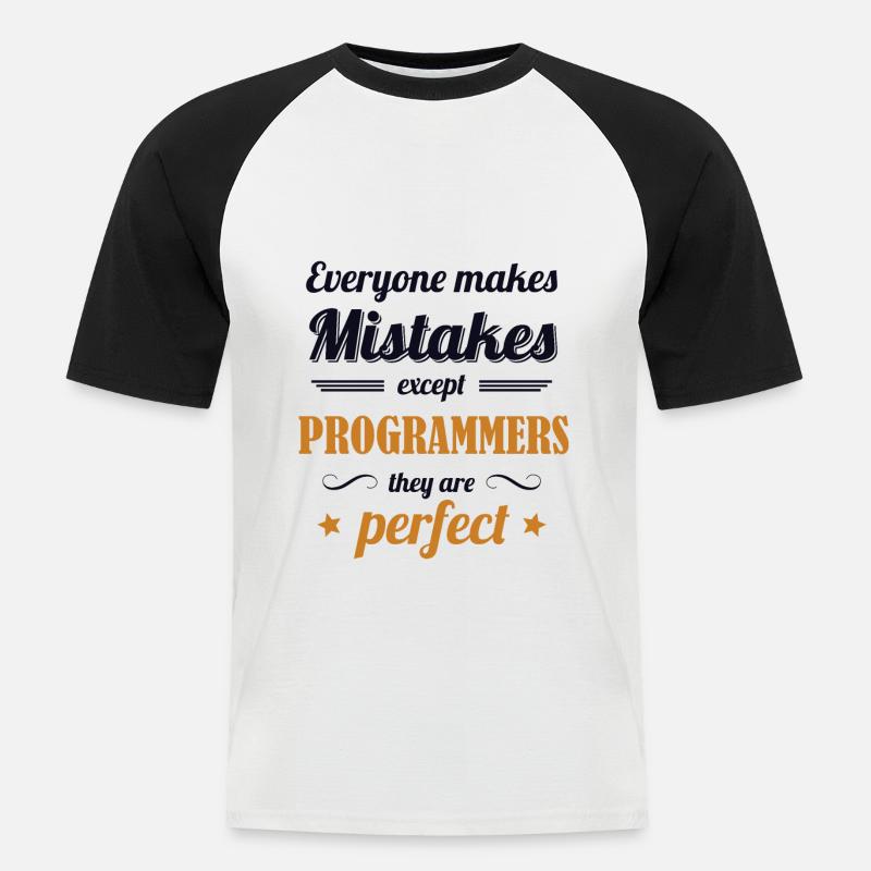 Programmers are Perfect Developer Coder - Männer Baseball-T-Shirt - Weiß/Schwarz