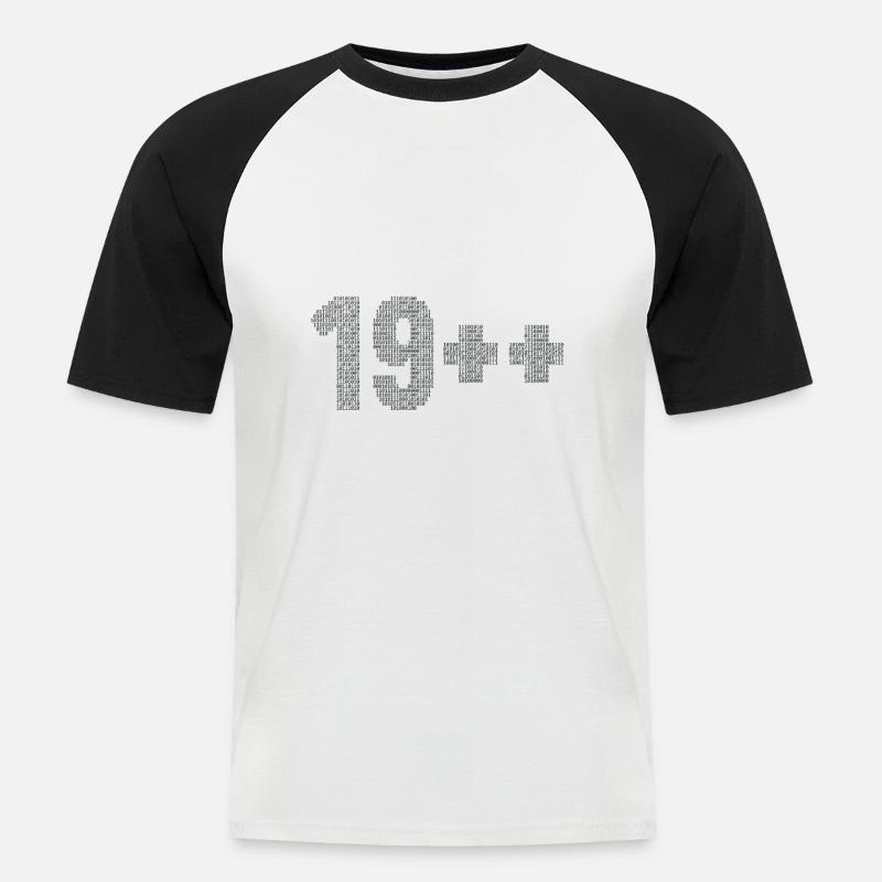 19++ Programmierer Softwareingenieur Coder 20. - Männer Baseball-T-Shirt - Weiß/Schwarz