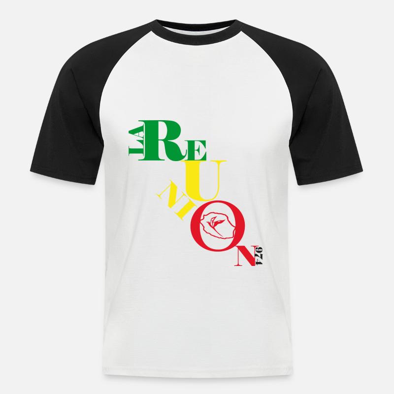 Logo Sitzung METIS 04 v2 - Männer Baseball-T-Shirt - Weiß/Schwarz