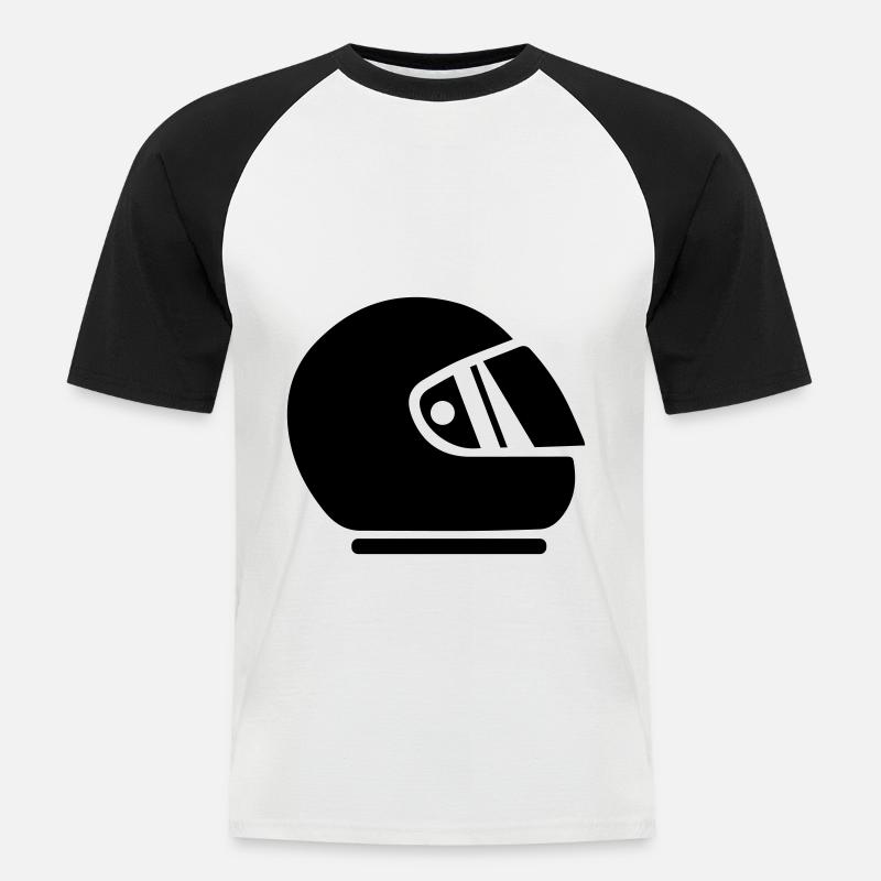 Course de barre de course - T-shirt baseball manches courtes Homme - blanc/noir