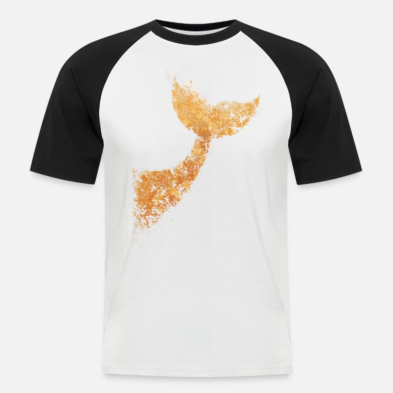 Whale - Whale Tail - Männer Baseball-T-Shirt - Weiß/Schwarz