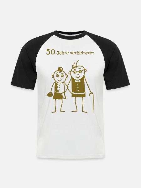 50 Jahre verheiratet - Männer Baseball-T-Shirt - Weiß/Schwarz