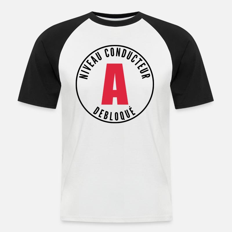 Junge Lizenz - Männer Baseball-T-Shirt - Weiß/Schwarz