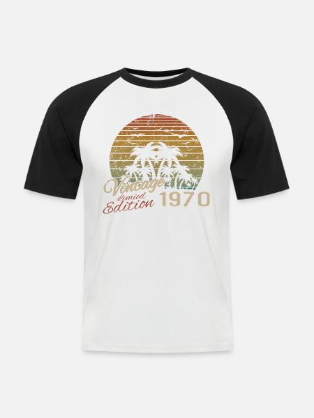 Vintage 1970's Birthday Gift 1970's Retro 1970's - Men's Baseball T-Shirt - white/black