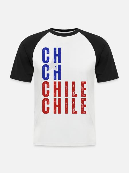 Chilenischer Stolz, ich liebe Chile - Männer Baseball-T-Shirt - Weiß/Schwarz