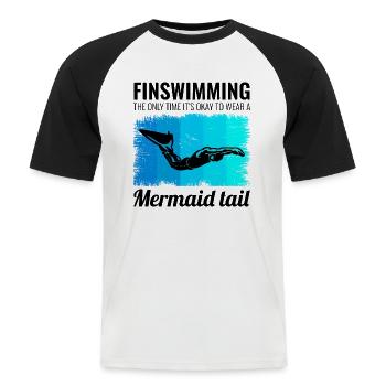 Nageoires Nageoire Nageur Natation Sports nautiques - T-shirt baseball manches courtes Homme - blanc/noir - Devant - Nik (191cm)