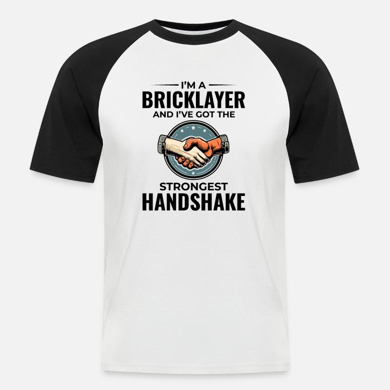Bricklayer Wit: Crafting Solid Handshakes - Men's Baseball T-Shirt - white/black