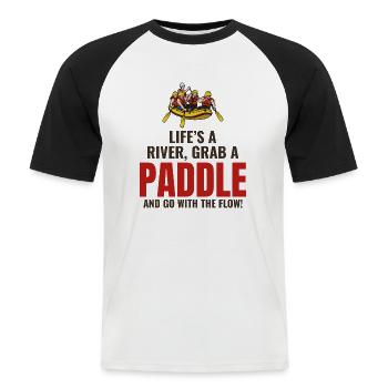 Rafting Team Floß Wildwasser Rafter Paddel Lustig - Männer Baseball-T-Shirt - Weiß/Schwarz - Vorne - Nik (191cm)