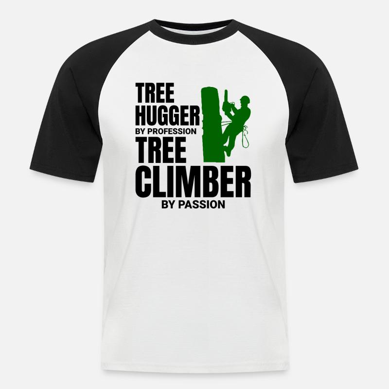Baumpfleger Baumchirurg Kletterer Kletterschneider - Männer Baseball-T-Shirt - Weiß/Schwarz