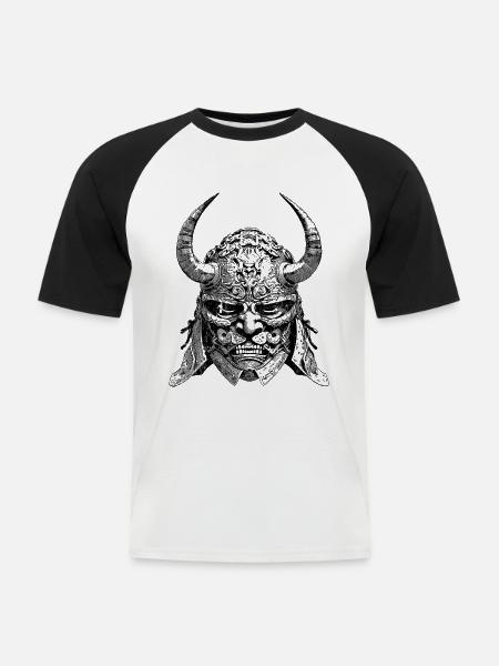 Samurai-Kraft – Entfessele deine innere Stärke! - Männer Baseball-T-Shirt - Weiß/Schwarz