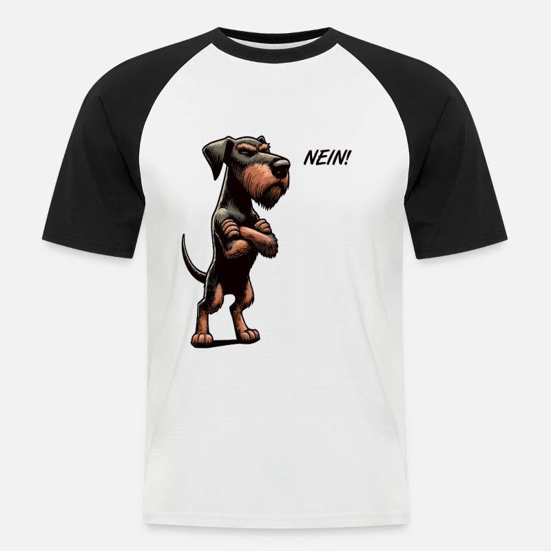 Nein Deutsch Drahthaar Deutsch-Drahthaar Besitzer - Männer Baseball-T-Shirt - Weiß/Schwarz