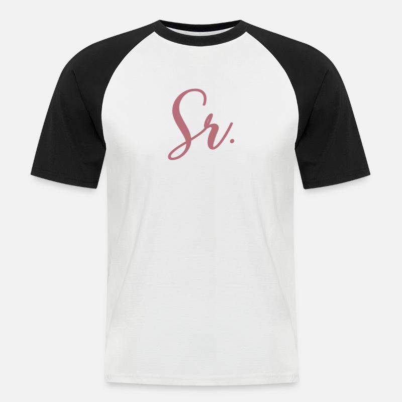 Sr. Verlobungsgeschenk Bräutigam wird Hochzeitsfeier - Männer Baseball-T-Shirt - Weiß/Schwarz