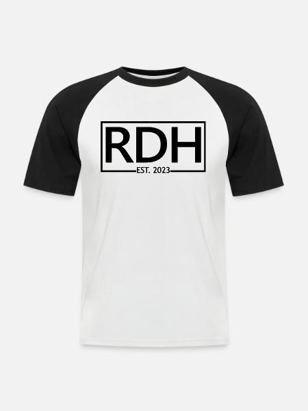 RDH Est. 2023 Registered Dental Hygienist Gift - Men's Baseball T-Shirt - white/black