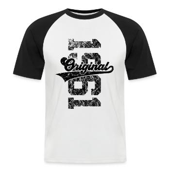 65TH BIRTHDAY ORIGINAL 1961 - Men's Baseball T-Shirt - white/black - Front - Nik (191cm)