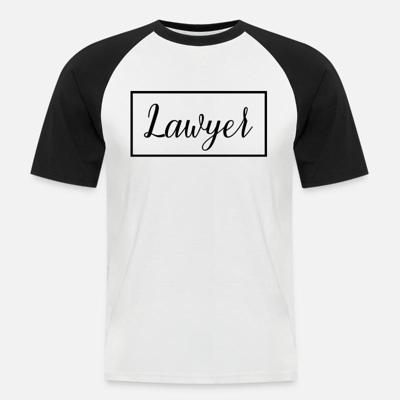 Rechtsanwalt stolzer Absolvent der Anwaltsschule - Männer Baseball-T-Shirt - Weiß/Schwarz