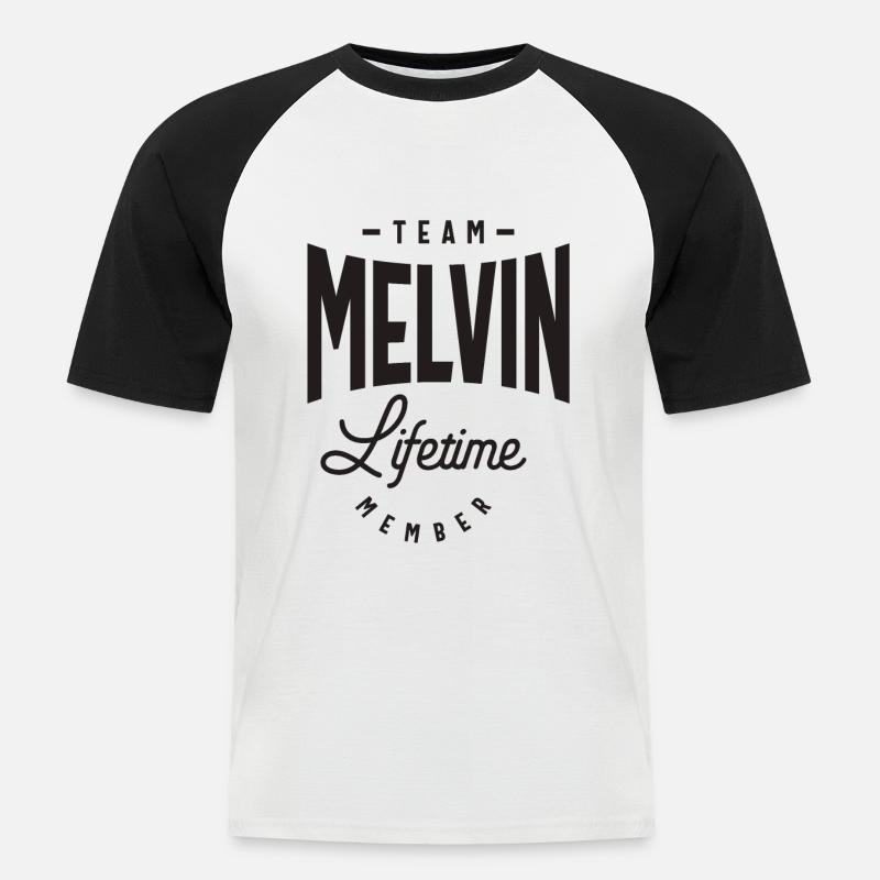 Melvin Benutzerdefinierter Name - Männer Baseball-T-Shirt - Weiß/Schwarz