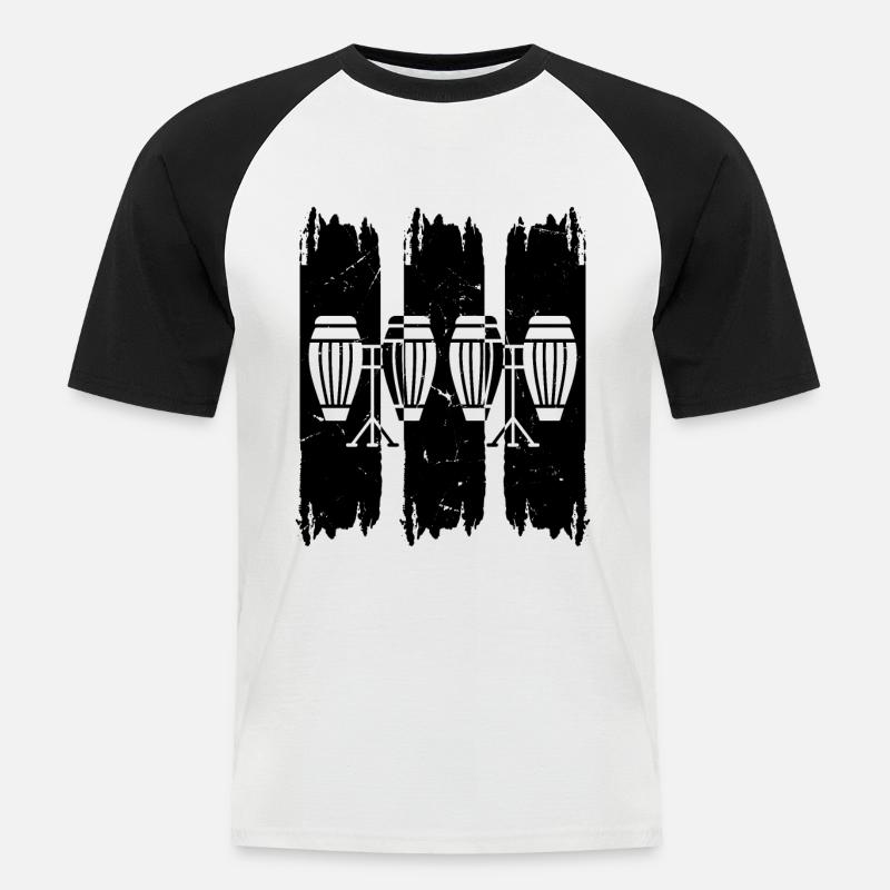 Congas Conga Instruments Conga Drums - Men's Baseball T-Shirt - white/black