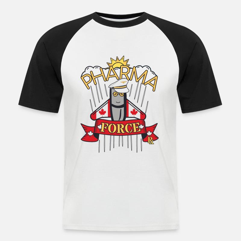Pharmacy Canada Pharma Force - Men's Baseball T-Shirt - white/black