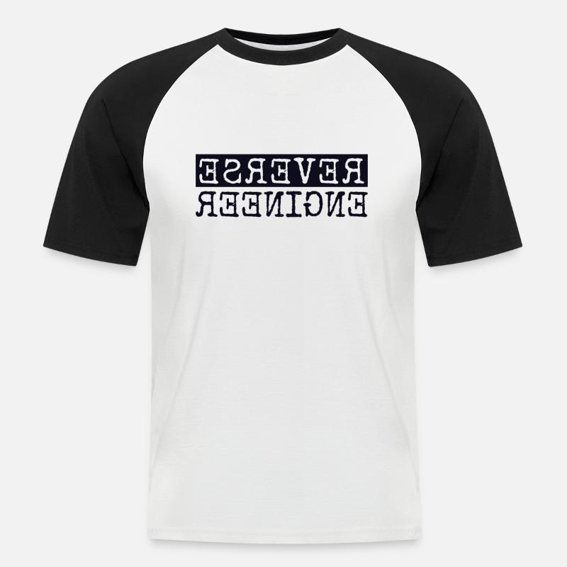 Reverse Engineer Softwareingenieur Developer - Männer Baseball-T-Shirt - Weiß/Schwarz