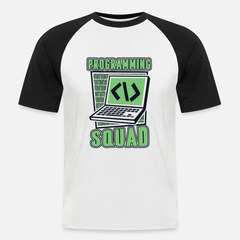 Programming Squad Software Developer Developer - Men's Baseball T-Shirt - white/black