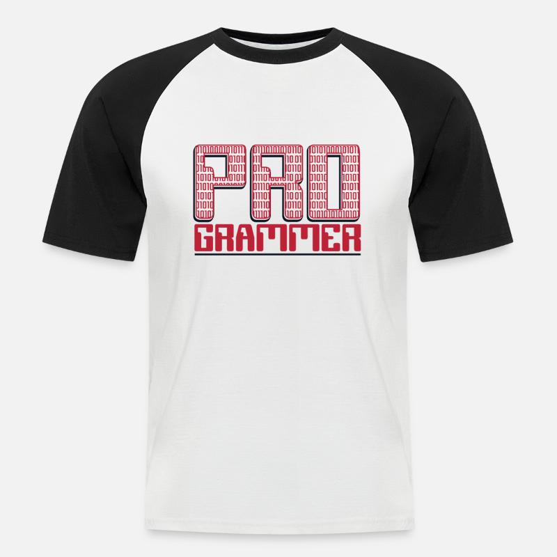 Programmer Developer Softwareentwickler Coder - Männer Baseball-T-Shirt - Weiß/Schwarz