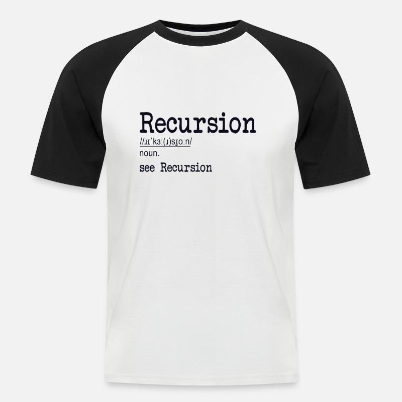 Recursion Definition Developer Coder Programmierer - Männer Baseball-T-Shirt - Weiß/Schwarz