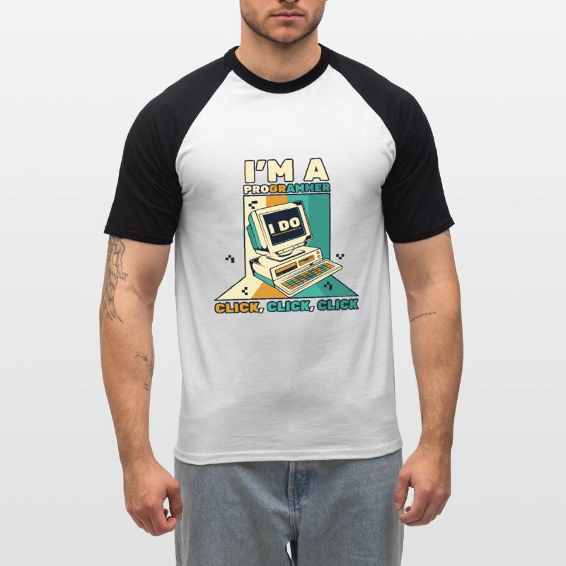 Je suis un programmeur Click Software Engineer Coder T-shirt baseball manches courtes Homme