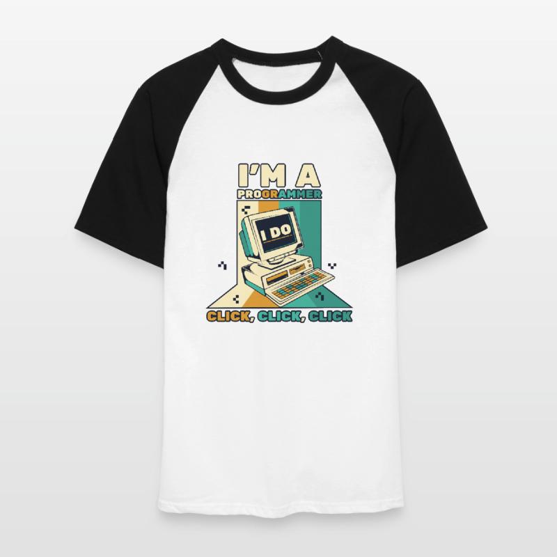 Je suis un programmeur Click Software Engineer Coder T-shirt baseball manches courtes Homme