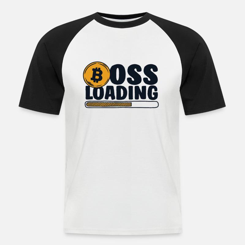 Loading Crypto Kryptowährung Blockchain - Männer Baseball-T-Shirt - Weiß/Schwarz