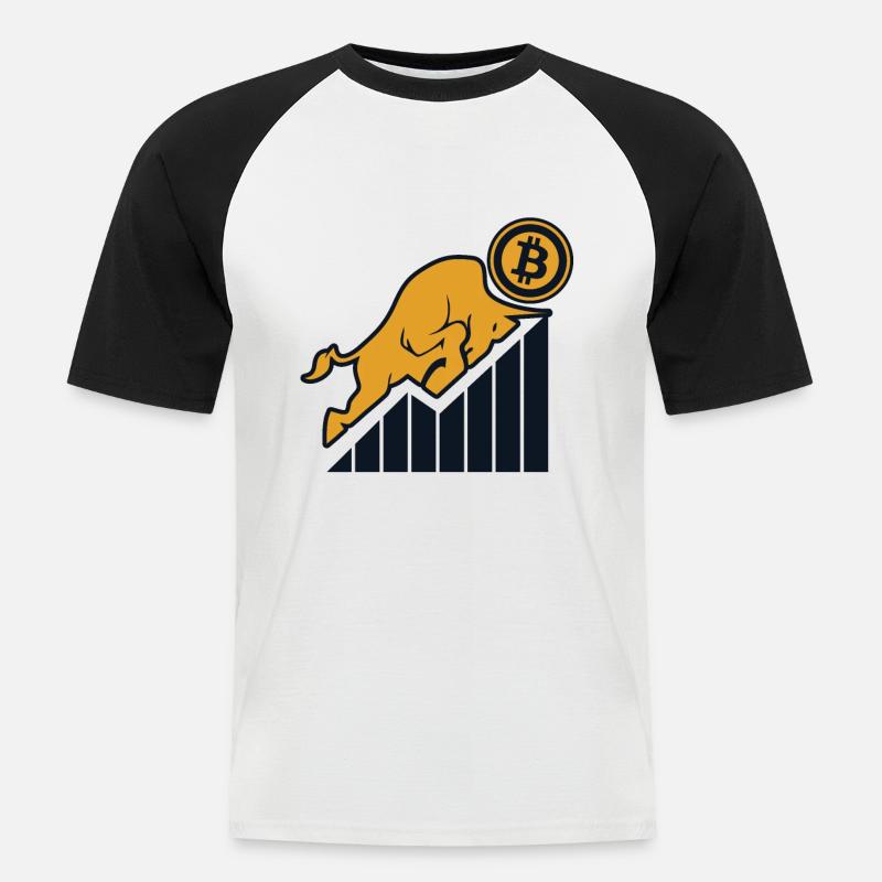 Blockchain Crypto Kryptowährung Crypto Trader - Männer Baseball-T-Shirt - Weiß/Schwarz