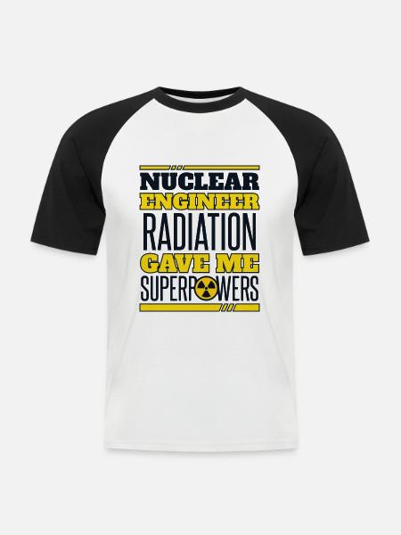 Strahlung verlieh mir Superkräfte Urannuklear - Männer Baseball-T-Shirt - Weiß/Schwarz