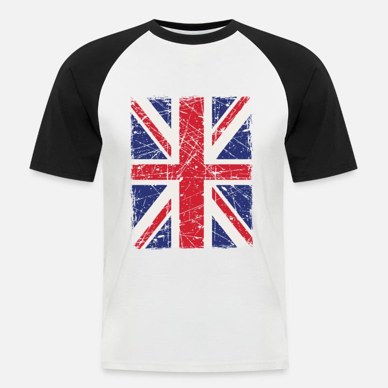 Union Jack - Men's Baseball T-Shirt - white/black