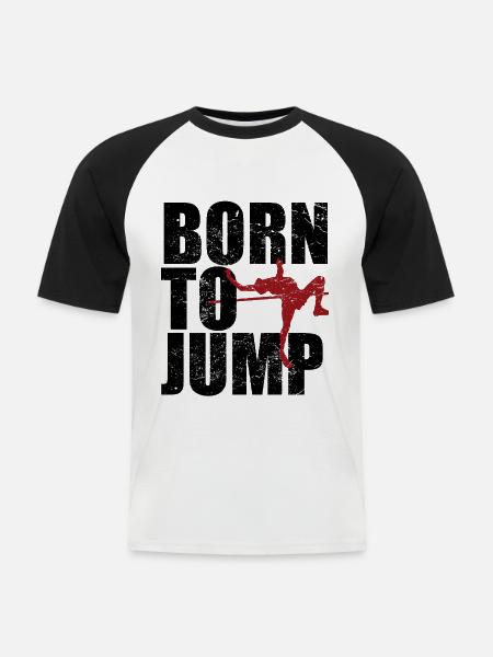 Hochsprung Hochspringer Geschenk Leichtathletik - Männer Baseball-T-Shirt - Weiß/Schwarz