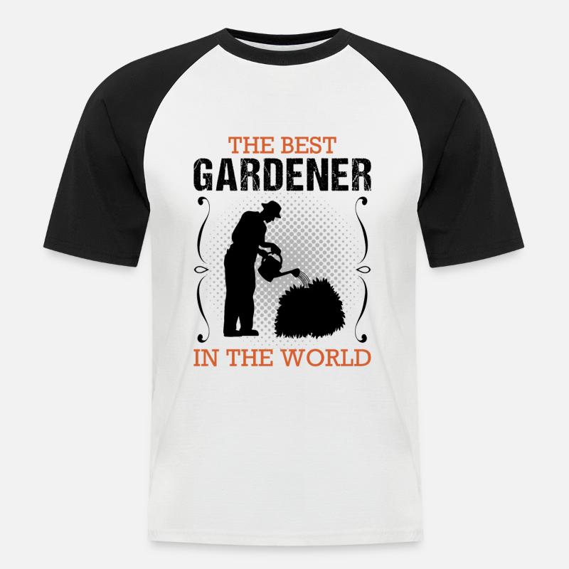 Gärtner Beruf Gartenbau Gartenarbeit Geschenk - Männer Baseball-T-Shirt - Weiß/Schwarz