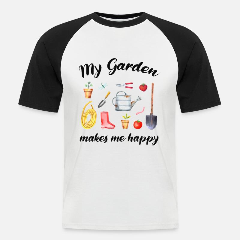 Garten Spruch Gärtner Hobbygärtner Geschenkidee - Männer Baseball-T-Shirt - Weiß/Schwarz
