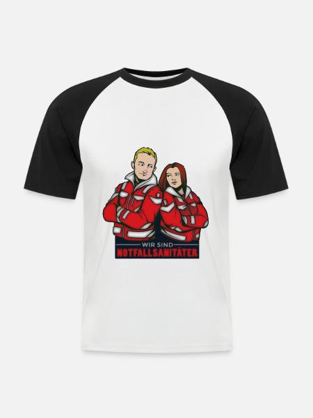 Wir sind Notfallsanitäter - Männer Baseball-T-Shirt - Weiß/Schwarz