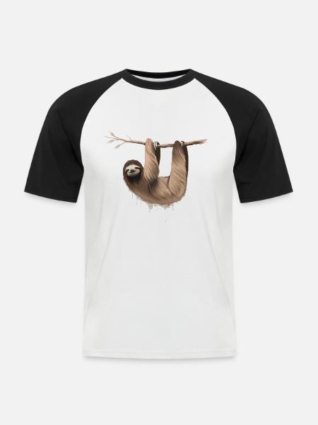 Sloth - Men's Baseball T-Shirt - white/black