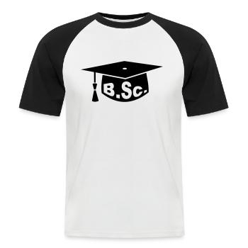 Graduation Party - PhD - Gift - Men's Baseball T-Shirt - white/black - Front - Nik (191cm)