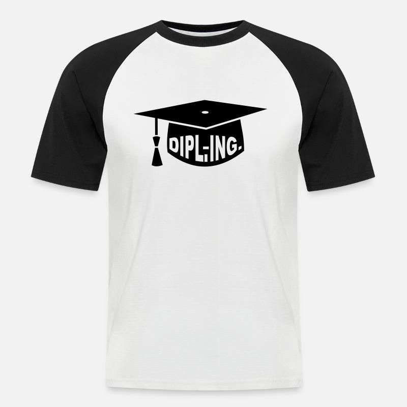 Diplom - Studium - Geschenk - Dipl. Ing. - - Männer Baseball-T-Shirt - Weiß/Schwarz