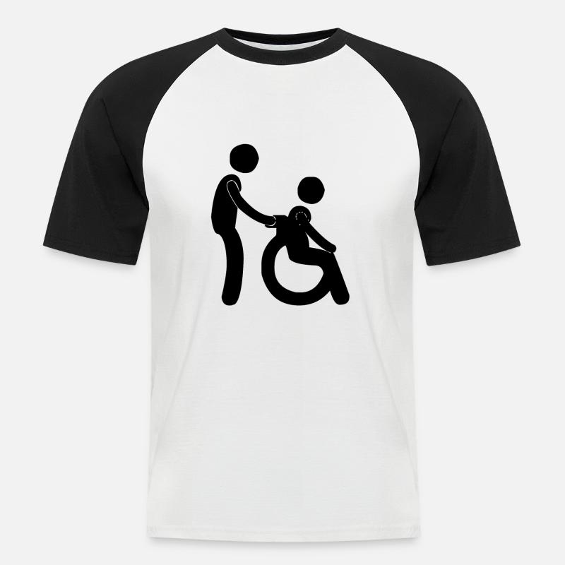 Der Krankenpfleger hilft dir gerne - Männer Baseball-T-Shirt - Weiß/Schwarz